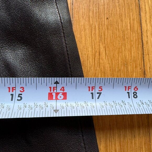 AllSaints Size 6 Bitter Brown Cora Leather Stretch Skinny Fit Ankle Leggings - Picture 12 of 16